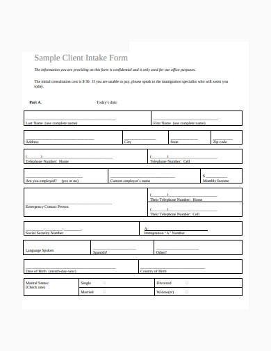 It reminded me of my job as a legal assistant. FREE 9+ Legal Client Intake Form Samples in PDF | MS Word