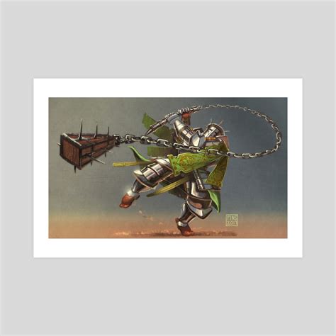 Two Handed Flail With Background An Art Print By Pins Inprnt