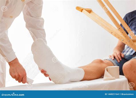 Doctor Broken Leg Health Care Man Stock Photo Image Of Bone