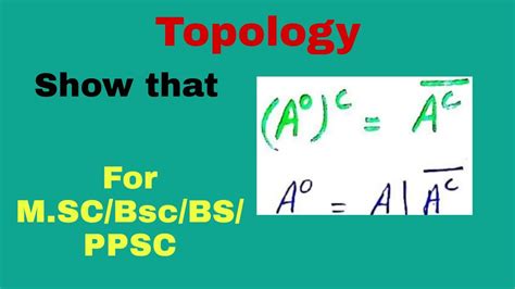 Theorems Related To Interior Of A Set In Topology Youtube
