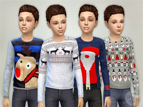 Christmas Sweater Boys The Sims 4 Catalog
