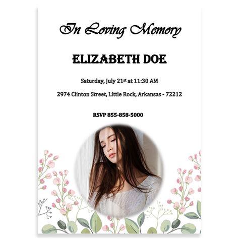 Funeral Invitation Template Word Images And Photos Finder