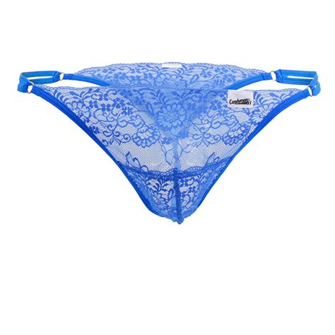 Candyman 99421x Lace G String Thongs Royal Blue Plus Sizes