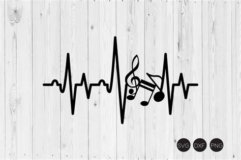 Music Note Heartbeat Svg Dxf Png Cut File