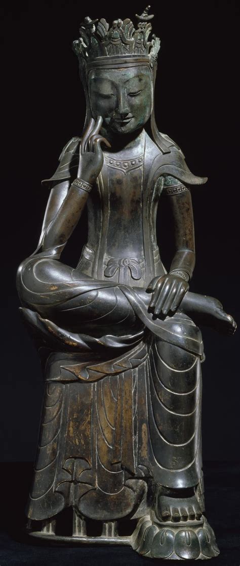 This 6th Century Gilt Bronze Statue Of Maitreya In Meditation Is One Of