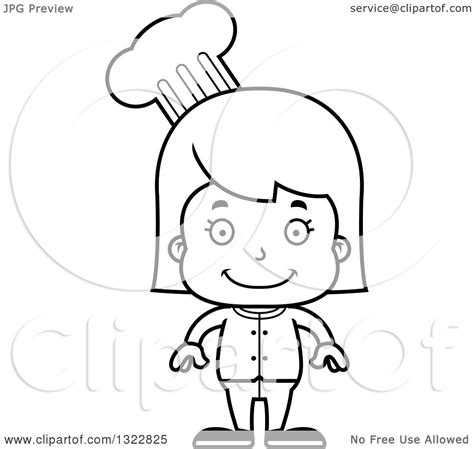 Recreonics striker swim goggle outline pic. Lineart Clipart of a Cartoon Black and White Happy Girl Chef - Royalty Free Outline Vector ...