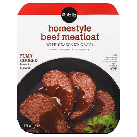 Shape the beef mixture into a loaf and place on a large piece of aluminum foil. Publix Homestyle Beef Meatloaf 15 oz BOX