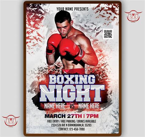 Boxing Flyer Boxing Birthday Flyer Fight Night Flyer Ufc Flyer