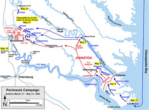 Civil War Peninsula Campaign Map