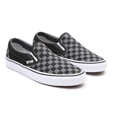 Checkerboard Classic Slip On Schoenen Zwart Grijs Vans