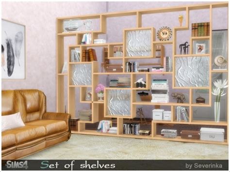 The Sims Resource Set Of Shelves By Severinka • Sims 4 Downloads