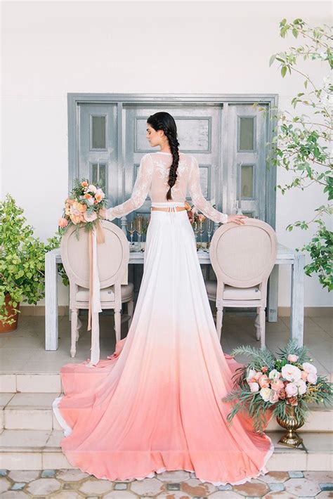 Fresh And Colorful Inspiration For A Dip Dye Wedding With An Ombré Silk