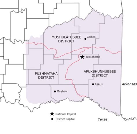 Choctaw Nation Tribal District Map