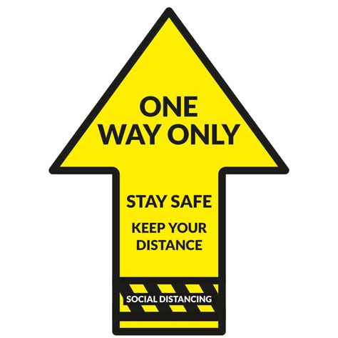 One Way Arrow Floor Vinyl Covid Safety Sign Free Uk Shipping
