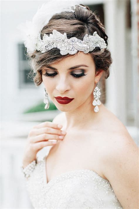 20 Elegant Art Deco Bridal Hair And Makeup Ideas Chic Vintage Brides