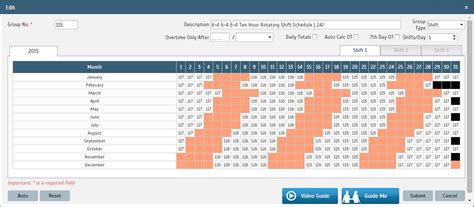 Requires an average of 2 overtime hours per employee per week. 6-4 6-4 6-4 Ten Hour Rotating Shift Schedule