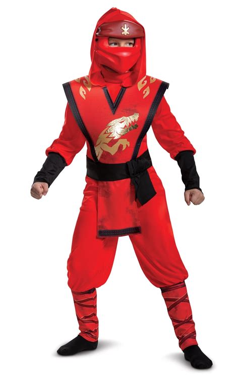 Kai Boys Red Lego Ninjago Deluxe Jumpsuit Halloween Costume Walmart