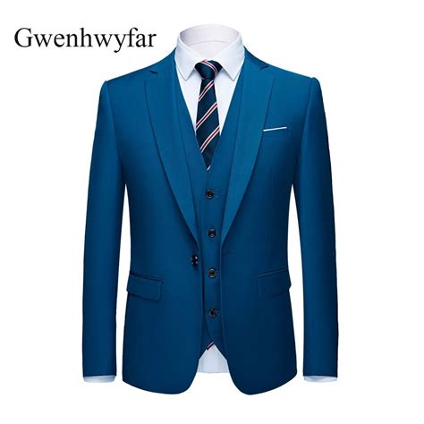 Gwenhwyfar Groom Suit Wedding Suits For Men 2018 Mens Solid Suit Blue