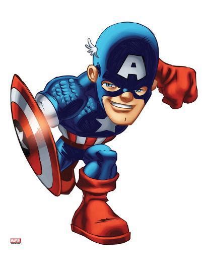 Marvel Super Hero Squad Captain America Running Print