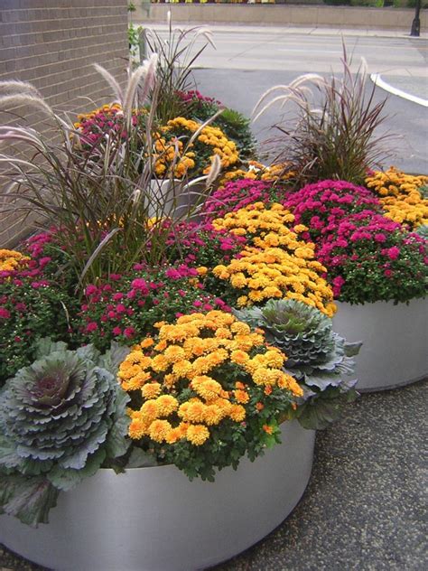 Outdoor faux flowers in pots. Fabulous Fall Flower Containers | Fall container gardens ...