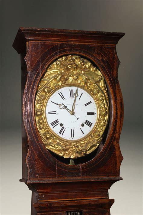 Antique Comtoisemorbier Tall Case Clock With 8 Day Time And Striking