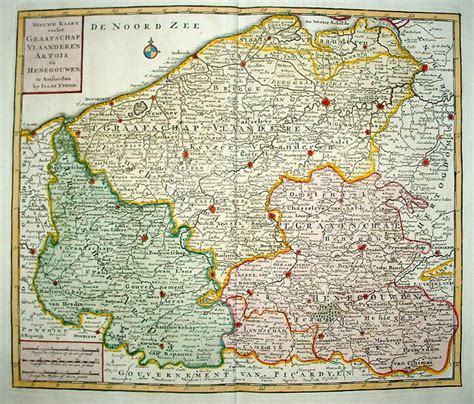 Dit gebeurde op de vrijdagmarkt te gent op 4 januari 1790. België; Isaak Tirion - Nieuwe Kaart van het Graafschap ...
