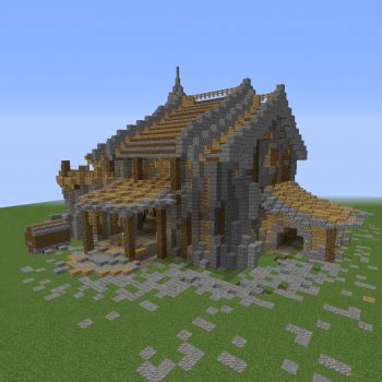 Medieval house with clock tower & garden minecraft project via www.planetminecraft.com. Medieval Fantasy Storehouse - Blueprints for MineCraft ...