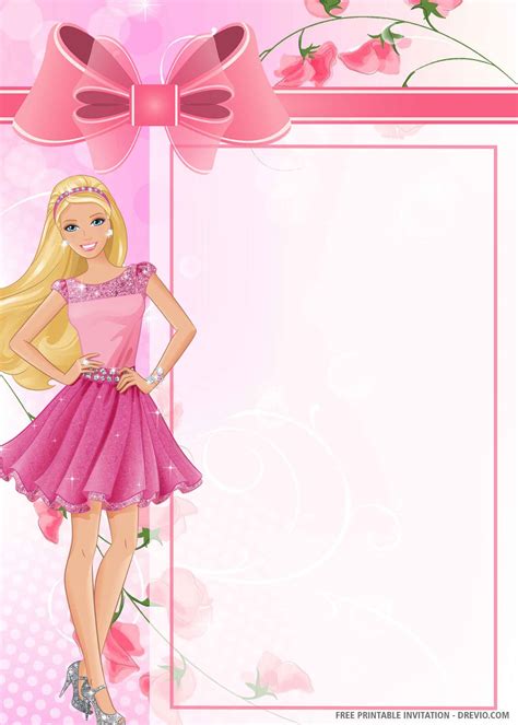 Barbie Birthday Invitation Card Free Printable - Printable Templates