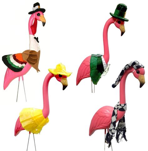 Animated turkey and flamingo doing a flamingo lingo dance for your thanksgiving day. Large Pink Flamingo with 4 Seasonal Outfits Outdoor Lawn ...