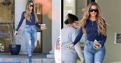 Khloe Kardashian Flaunts Her Fit Hourglass Figure In Form Fitting Jeans And Top At Salon In La