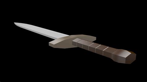 3d Model Low Poly Sword 1 Vr Ar Low Poly Cgtrader