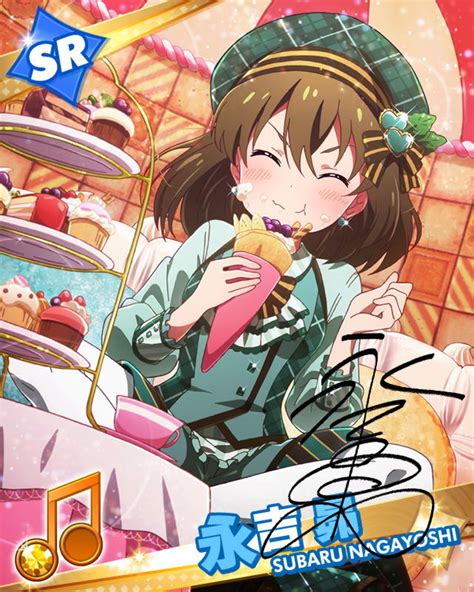 Safebooru Girl Blush Brown Hair Character Name Closed Eyes Cupcake Eating Food Food On