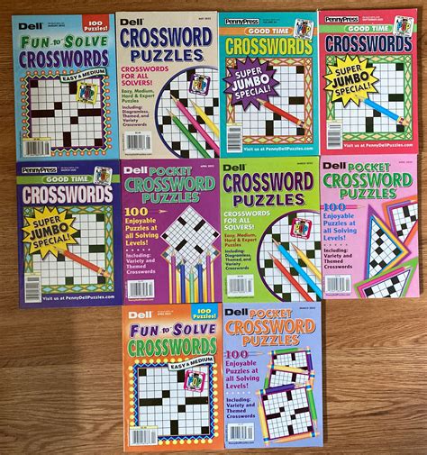 Lot Of Dell Penny Press Crossword Puzzle Books All Solving Levels C