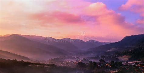 Sunrise Landscape View In The Mountains Stock Image Image Of