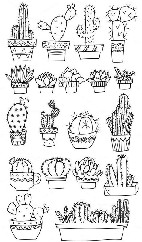 Check out our cute kawaii cactus selection for the very best in unique or custom, handmade pieces from our shops. Cactus coloring page #colouring | Bullet journal doodles ...