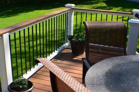 We specialize in composite, vinyl, and aluminum deck railing installation. Maintenance Free Railing With Drink Ledge. Rustic Red ...