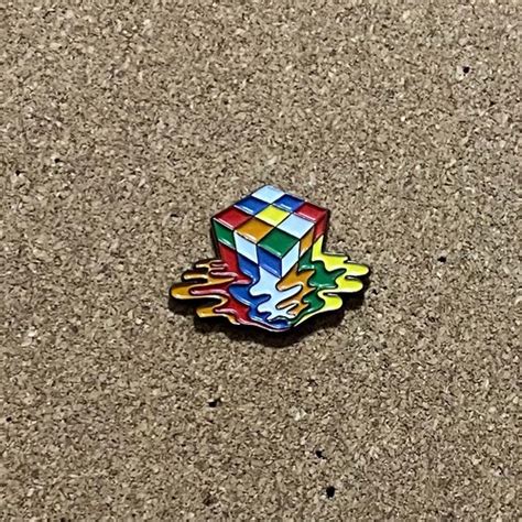 Rubiks Cube Enamel Pin Etsy