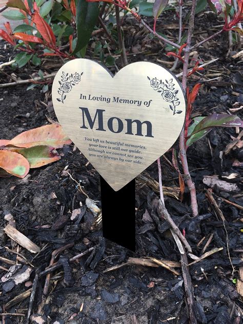 Mom Memorial Engraved Heart Shaped Plaque With Poem Etsy Uk