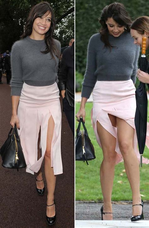 daisy lowe gets high model nearly exposes knickers in thigh slash skirt daily star