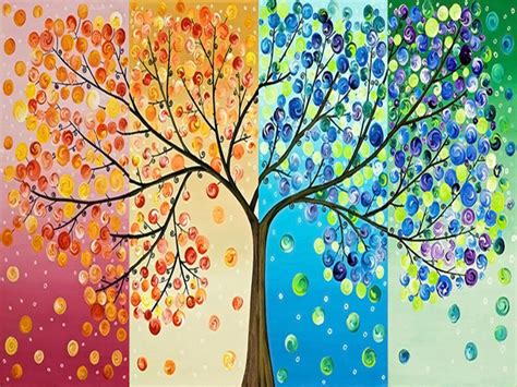 Lmhyfullrounddiamond Embroideryfour Season Tree5ddiamond Painting