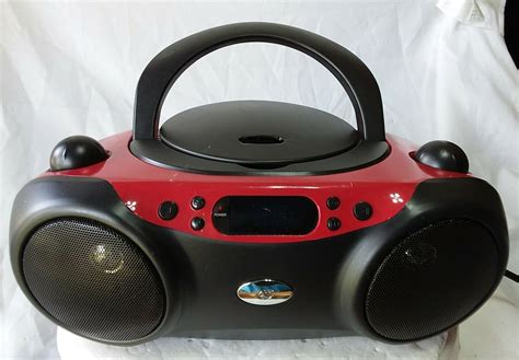 Gpx Bc232r Rs Cd Radio Am Fm Line In Boombox Playback Red And Black