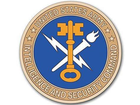 4x4 Inch Round Inscom Us Army Intelligence Security Command Sticker