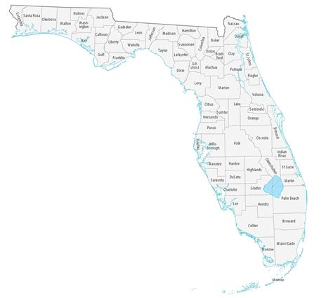 County Maps Of Florida State World Map