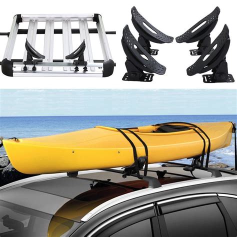 2 Pairs Universal Kayak Carrier Canoe Snowboard Suv Car Roof Top