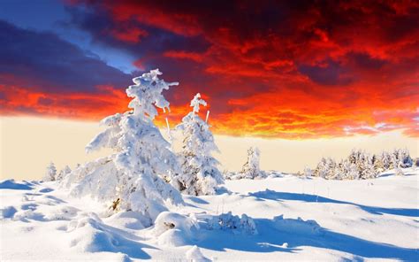 Beautiful Winter Sunset Landscape Wallpapers Photosz