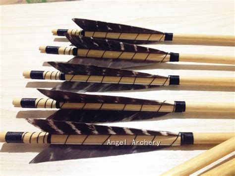12pk Eagle Medieval Wooden Arrows Handmade Shaft For Bow Archery