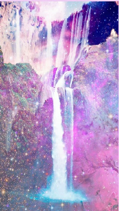 Magical Waterfall Galaxy Wallpaper Wallpaper Backgrounds Cute
