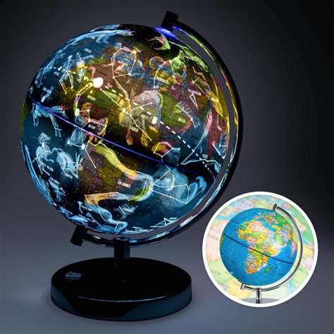 75in Light Up World Geographical Globe W Constellations And