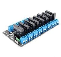The relay boards are powered by 5v and the relays are triggered by taking the input pin to ground. 8-Channel 5V 2A Solid State Relay SainSmart :: Micro JPM