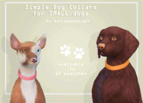 Nativemoonlight Sims 4 Pets Large Dog Collars Small Dog Collar